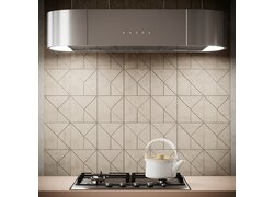 Moderne Küche mit Wandfliesen