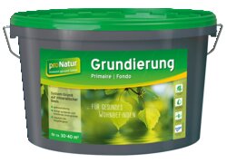 pronatur Grundierung, im schwarzen Eimer und grünen Deckel
