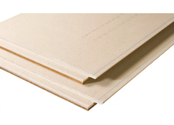 Beige Gipsfaserplatten mit Nut-und-Feder.