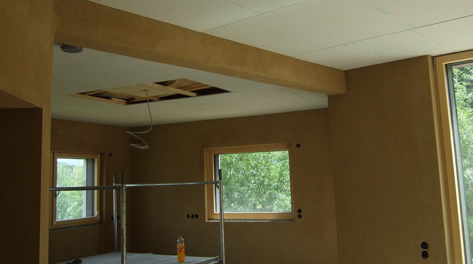 Müllers Bau Einfamilienhaus Konz Könen, Innenansicht, Haus im Rohbau, Baustelle