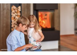 Kamin, Grande, Ofen, Feuer, Kinder, Tablet, 