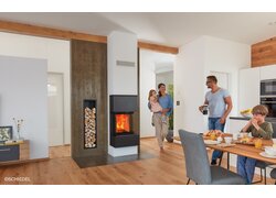 Feuer, Kamin, Wohnzimmer, Familie, Mann, Frau, Kinder