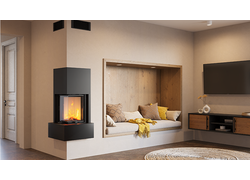 kingfire-kanto- in die Wand integriert neben einer Sitzecke  