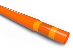 5-Schicht Verbund-Heizrohr in der Farbe Orange (16mm) aus hochwertigem Polymerwerkstoff (PE-RT) mit einer mittig liegenden Sauerstoffdiffusionssperre. 